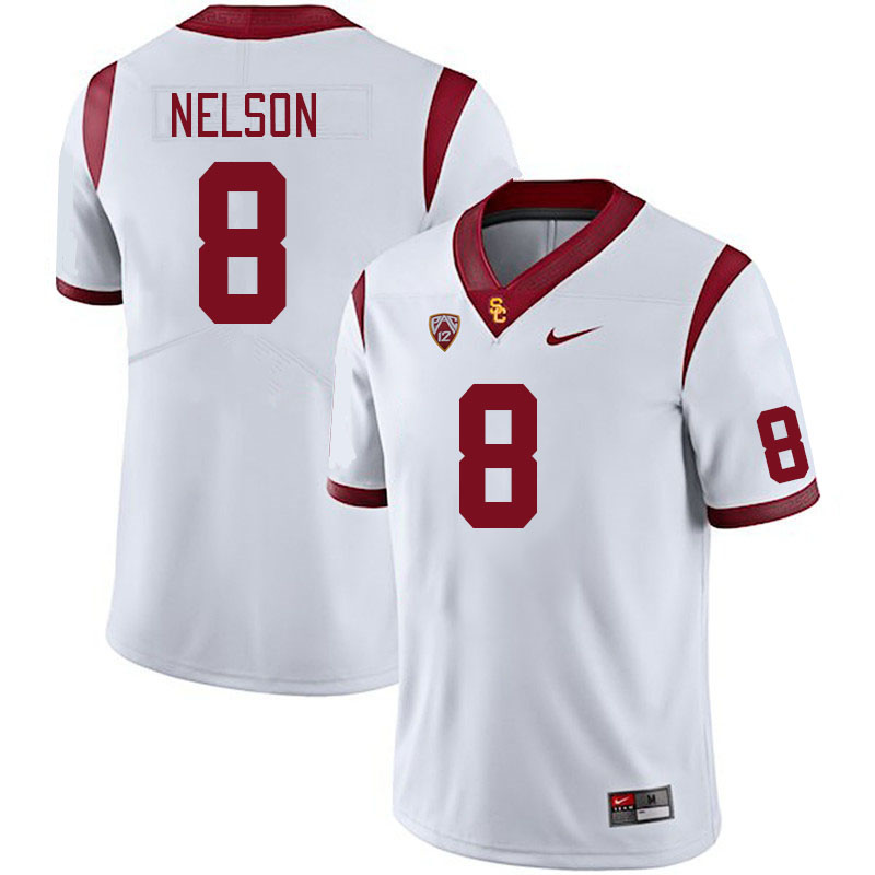 Men #8 Malachi Nelson USC Trojans College Football Jerseys Stitched Sale-White - Click Image to Close
